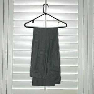 J. Crew Collection Grey with White Pinstriped Straight Leg Wool Pants Size 2